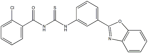 N-[3-(1,3-benzoxazol-2-yl)phenyl]-N'-(2-chlorobenzoyl)thiourea Struktur