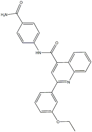 N-[4-(aminocarbonyl)phenyl]-2-(3-ethoxyphenyl)-4-quinolinecarboxamide Structure