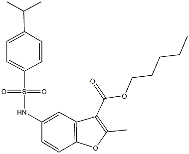 pentyl 5-{[(4-isopropylphenyl)sulfonyl]amino}-2-methyl-1-benzofuran-3-carboxylate 结构式