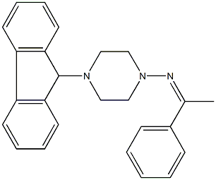 4-(9H-fluoren-9-yl)-N-(1-phenylethylidene)-1-piperazinamine Struktur