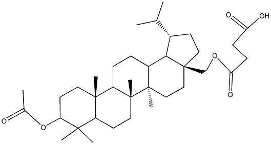 4-{2-[9-(acetyloxy)-1-isopropyl-5a,5b,8,8,11a-pentamethylicosahydro-3aH-cyclopenta[a]chrysen-3a-yl]ethoxy}-4-oxobutanoic acid Structure