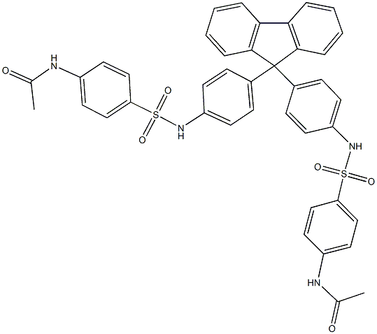 N-{4-[(4-{9-[4-({[4-(acetylamino)phenyl]sulfonyl}amino)phenyl]-9H-fluoren-9-yl}anilino)sulfonyl]phenyl}acetamide Structure