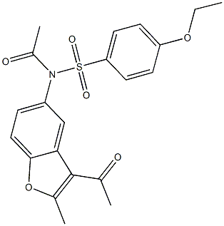 N-acetyl-N-(3-acetyl-2-methyl-1-benzofuran-5-yl)-4-ethoxybenzenesulfonamide Structure