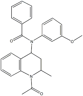 N-(1-acetyl-2-methyl-1,2,3,4-tetrahydro-4-quinolinyl)-N-(3-methoxyphenyl)benzamide Structure