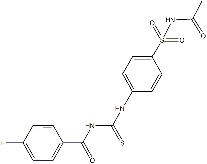 N-acetyl-4-({[(4-fluorobenzoyl)amino]carbothioyl}amino)benzenesulfonamide Structure