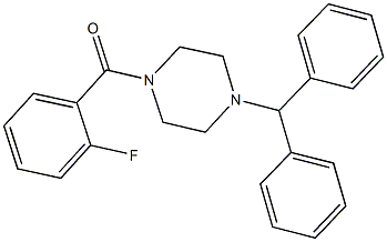 1-benzhydryl-4-(2-fluorobenzoyl)piperazine 结构式