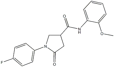 1-(4-fluorophenyl)-N-(2-methoxyphenyl)-5-oxo-3-pyrrolidinecarboxamide,,结构式