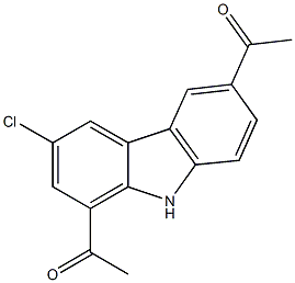 1-(6-acetyl-3-chloro-9H-carbazol-1-yl)ethanone Struktur