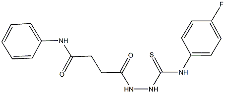 4-{2-[(4-fluoroanilino)carbothioyl]hydrazino}-4-oxo-N-phenylbutanamide 化学構造式