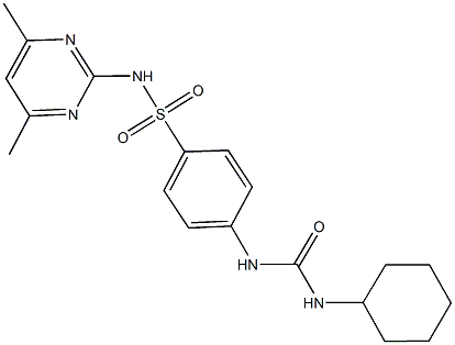 4-{[(cyclohexylamino)carbonyl]amino}-N-(4,6-dimethyl-2-pyrimidinyl)benzenesulfonamide Structure