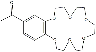 1-(2,3,5,6,8,9,11,12,14,15-decahydro-1,4,7,10,13,16-benzohexaoxacyclooctadecin-18-yl)ethanone Struktur