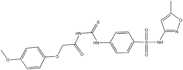 4-[({[(4-methoxyphenoxy)acetyl]amino}carbothioyl)amino]-N-(5-methyl-3-isoxazolyl)benzenesulfonamide,,结构式