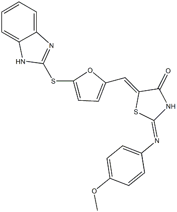 5-{[5-(1H-benzimidazol-2-ylsulfanyl)-2-furyl]methylene}-2-[(4-methoxyphenyl)imino]-1,3-thiazolidin-4-one