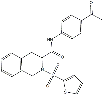 N-(4-acetylphenyl)-2-(2-thienylsulfonyl)-1,2,3,4-tetrahydro-3-isoquinolinecarboxamide Struktur