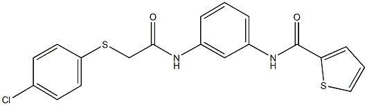 N-[3-({2-[(4-chlorophenyl)sulfanyl]acetyl}amino)phenyl]-2-thiophenecarboxamide