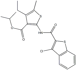 isopropyl 2-{[(3-chloro-1-benzothien-2-yl)carbonyl]amino}-4-ethyl-5-methyl-3-thiophenecarboxylate