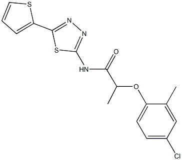 2-(4-chloro-2-methylphenoxy)-N-(5-thien-2-yl-1,3,4-thiadiazol-2-yl)propanamide Struktur