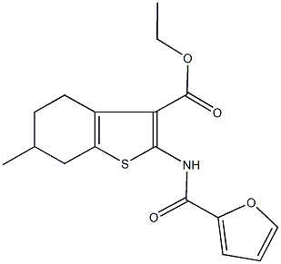 ethyl 2-(2-furoylamino)-6-methyl-4,5,6,7-tetrahydro-1-benzothiophene-3-carboxylate Structure