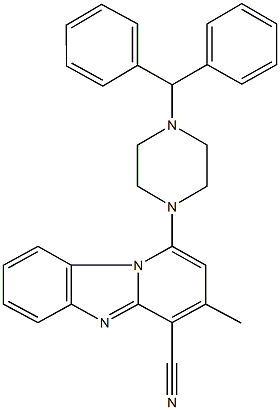 1-(4-benzhydrylpiperazin-1-yl)-3-methylpyrido[1,2-a]benzimidazole-4-carbonitrile Structure