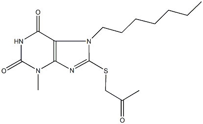 7-heptyl-3-methyl-8-[(2-oxopropyl)sulfanyl]-3,7-dihydro-1H-purine-2,6-dione|
