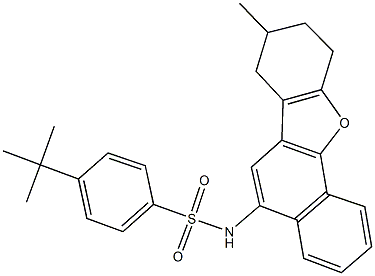 4-tert-butyl-N-(8-methyl-7,8,9,10-tetrahydronaphtho[1,2-b][1]benzofuran-5-yl)benzenesulfonamide 结构式
