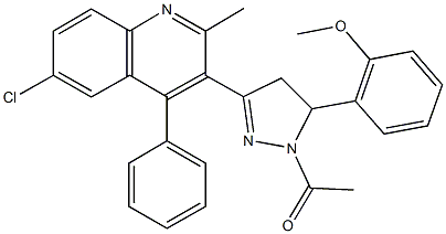 2-[1-acetyl-3-(6-chloro-2-methyl-4-phenyl-3-quinolinyl)-4,5-dihydro-1H-pyrazol-5-yl]phenyl methyl ether|