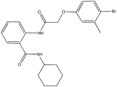2-{[(4-bromo-3-methylphenoxy)acetyl]amino}-N-cyclohexylbenzamide Structure
