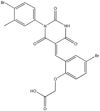 {4-bromo-2-[(1-(4-bromo-3-methylphenyl)-2,4,6-trioxotetrahydro-5(2H)-pyrimidinylidene)methyl]phenoxy}acetic acid