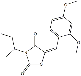 3-sec-butyl-5-(2,4-dimethoxybenzylidene)-1,3-thiazolidine-2,4-dione 结构式