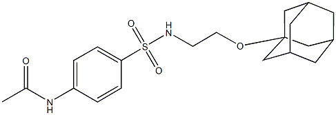 N-[4-({[2-(1-adamantyloxy)ethyl]amino}sulfonyl)phenyl]acetamide Struktur