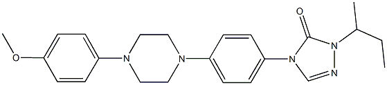 2-sec-butyl-4-{4-[4-(4-methoxyphenyl)piperazin-1-yl]phenyl}-2,4-dihydro-3H-1,2,4-triazol-3-one 结构式