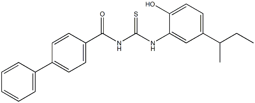 4-({[(5-sec-butyl-2-hydroxyanilino)carbothioyl]amino}carbonyl)-1,1'-biphenyl 结构式