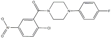 1-{2-chloro-5-nitrobenzoyl}-4-(4-fluorophenyl)piperazine,,结构式