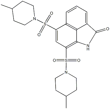 6,8-bis[(4-methyl-1-piperidinyl)sulfonyl]benzo[cd]indol-2(1H)-one Structure