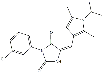 3-(3-chlorophenyl)-5-[(1-isopropyl-2,5-dimethyl-1H-pyrrol-3-yl)methylene]-2,4-imidazolidinedione|