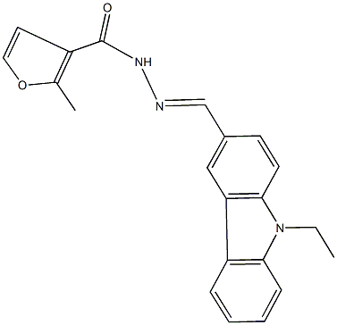 N'-[(9-ethyl-9H-carbazol-3-yl)methylene]-2-methyl-3-furohydrazide,,结构式