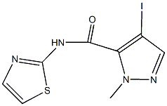 4-iodo-1-methyl-N-(1,3-thiazol-2-yl)-1H-pyrazole-5-carboxamide Struktur