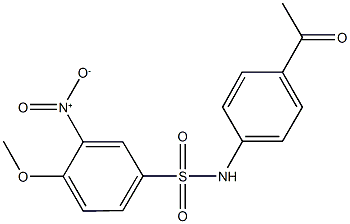N-(4-acetylphenyl)-3-nitro-4-methoxybenzenesulfonamide Struktur