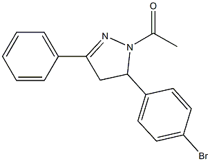 1-acetyl-5-(4-bromophenyl)-3-phenyl-4,5-dihydro-1H-pyrazole Structure