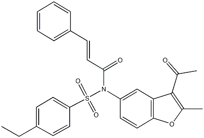 N-(3-acetyl-2-methyl-1-benzofuran-5-yl)-N-cinnamoyl-4-ethylbenzenesulfonamide