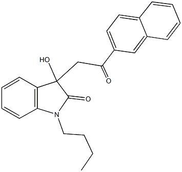1-butyl-3-hydroxy-3-[2-(2-naphthyl)-2-oxoethyl]-1,3-dihydro-2H-indol-2-one Structure