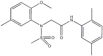 N-(2,5-dimethylphenyl)-2-[2-methoxy-5-methyl(methylsulfonyl)anilino]acetamide,,结构式