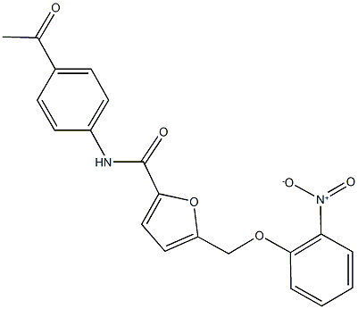 N-(4-acetylphenyl)-5-({2-nitrophenoxy}methyl)-2-furamide Struktur