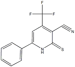 6-phenyl-2-thioxo-4-(trifluoromethyl)-1,2-dihydro-3-pyridinecarbonitrile Struktur