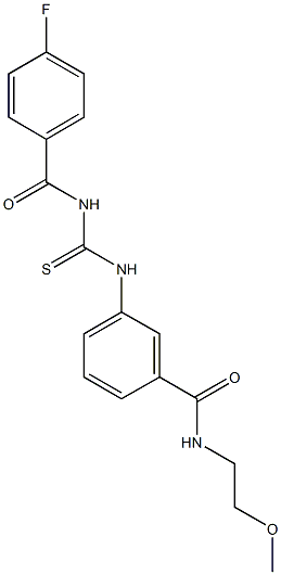 3-({[(4-fluorobenzoyl)amino]carbothioyl}amino)-N-(2-methoxyethyl)benzamide 化学構造式