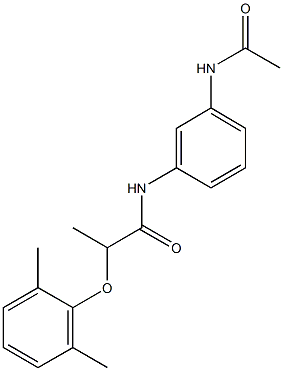 N-[3-(acetylamino)phenyl]-2-(2,6-dimethylphenoxy)propanamide Struktur