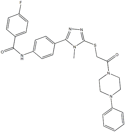 4-fluoro-N-[4-(4-methyl-5-{[2-oxo-2-(4-phenyl-1-piperazinyl)ethyl]sulfanyl}-4H-1,2,4-triazol-3-yl)phenyl]benzamide