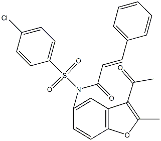 N-(3-acetyl-2-methyl-1-benzofuran-5-yl)-4-chloro-N-cinnamoylbenzenesulfonamide
