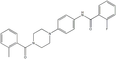2-fluoro-N-{4-[4-(2-methylbenzoyl)-1-piperazinyl]phenyl}benzamide Struktur