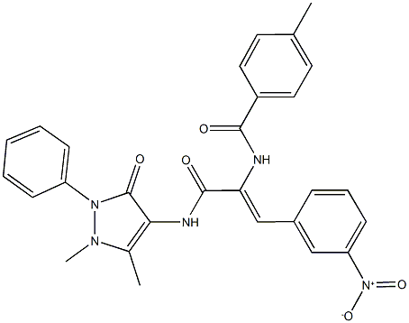  N-(1-{[(1,5-dimethyl-3-oxo-2-phenyl-2,3-dihydro-1H-pyrazol-4-yl)amino]carbonyl}-2-{3-nitrophenyl}vinyl)-4-methylbenzamide